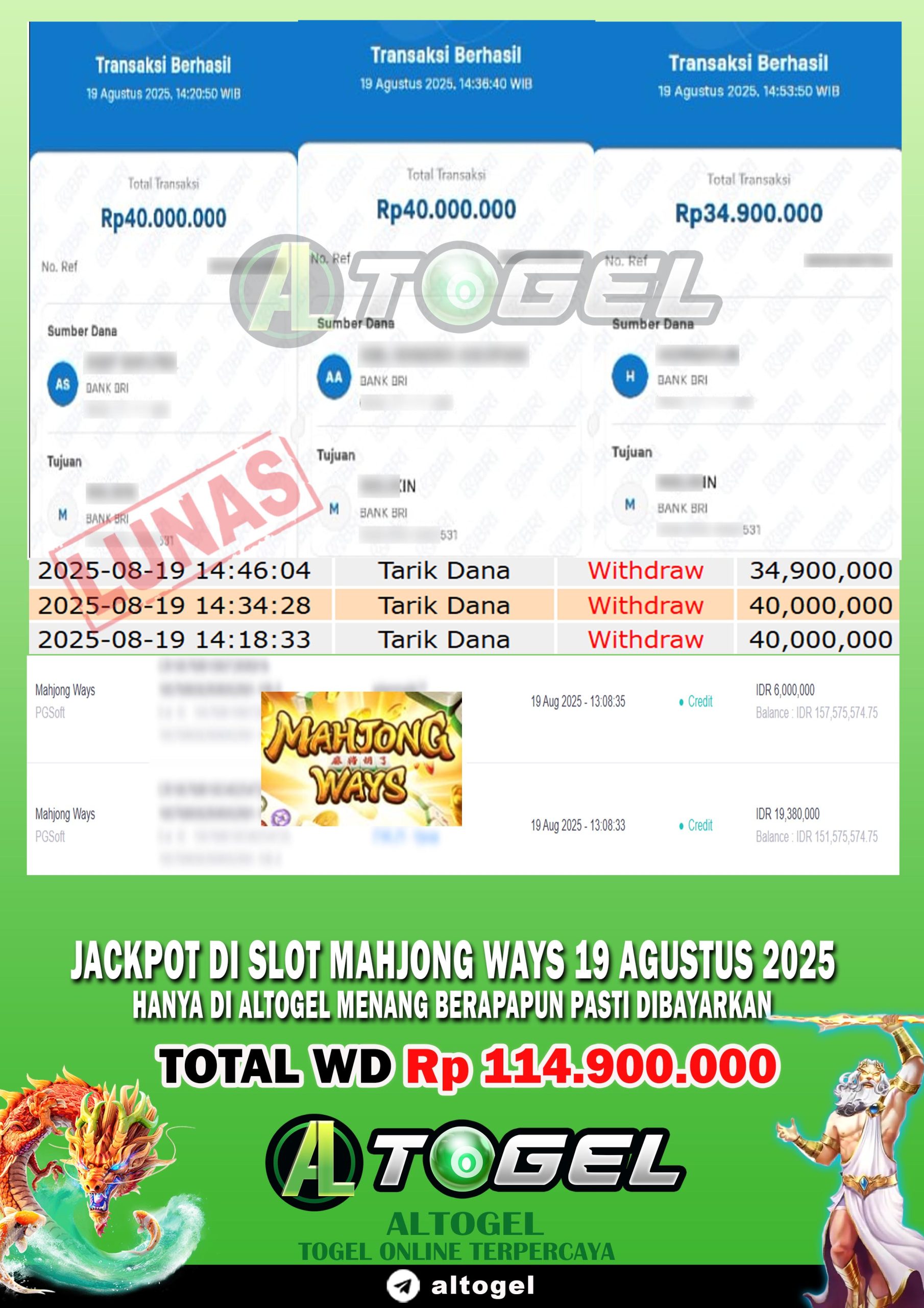 BUKTI JP ALTOGEL 19 AGUSTUS 2025
