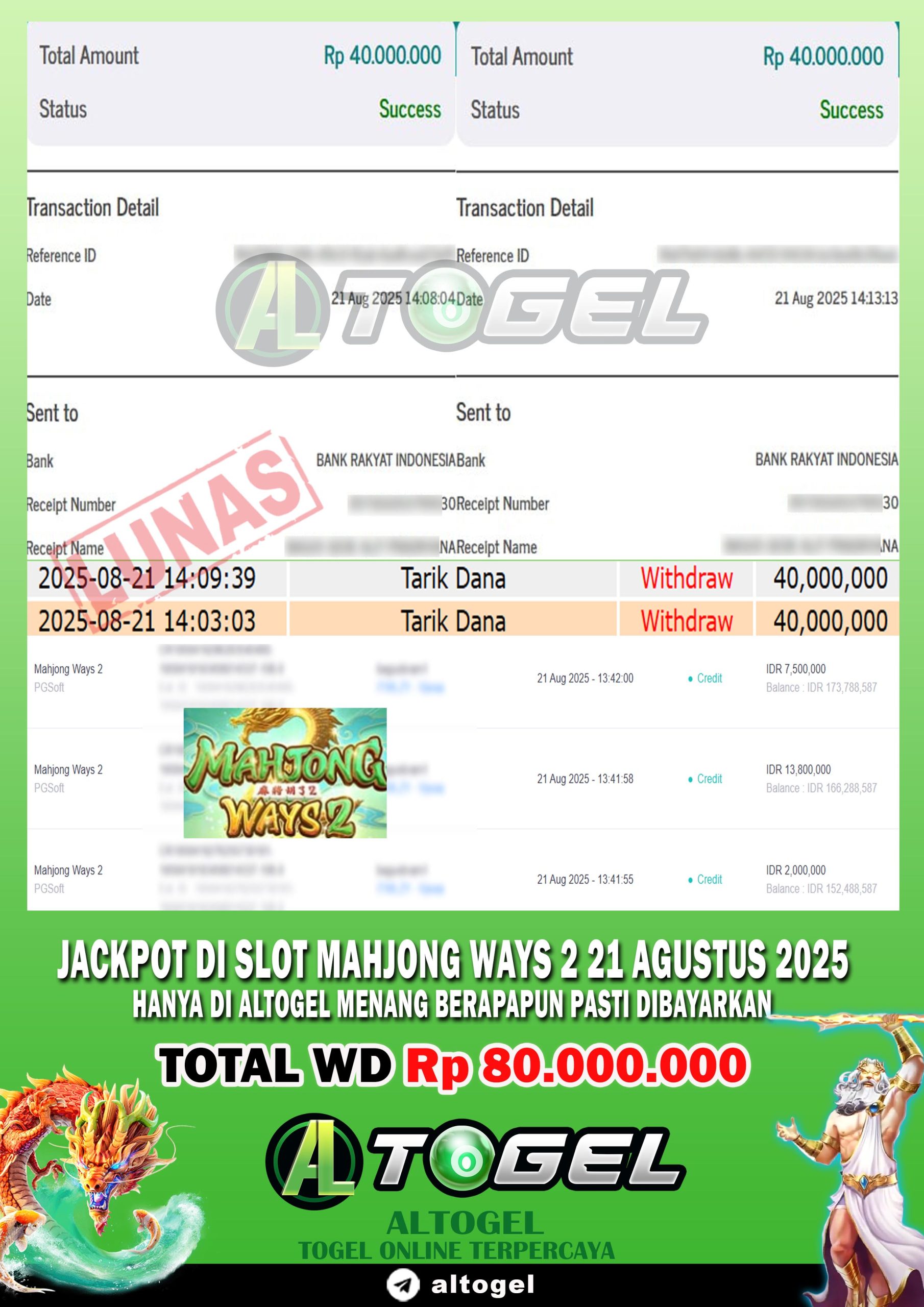 BUKTI JP ALTOGEL 21 AGUSTUS 2025