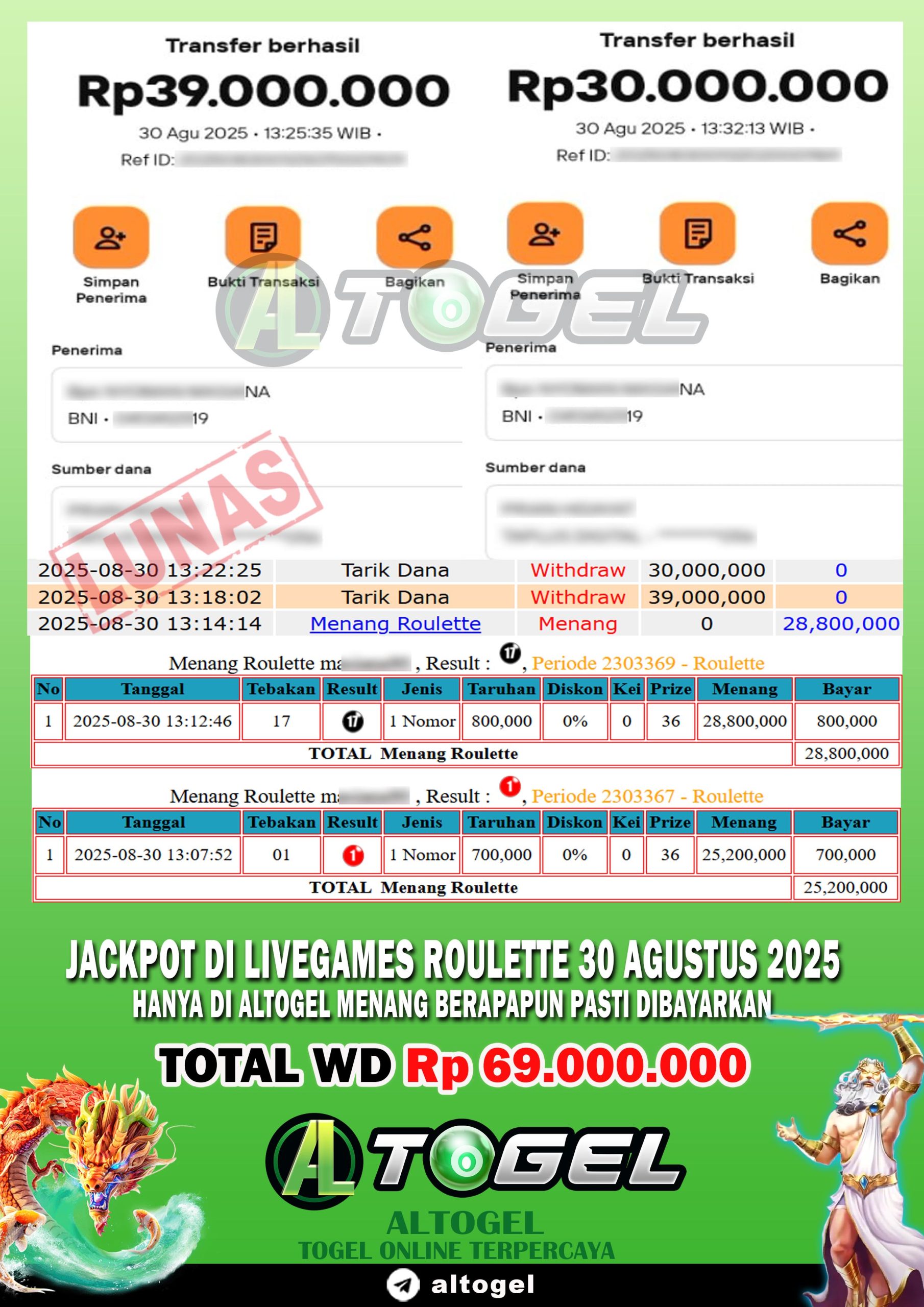 BUKTI JP ALTOGEL 30 AGUSTUS 2025