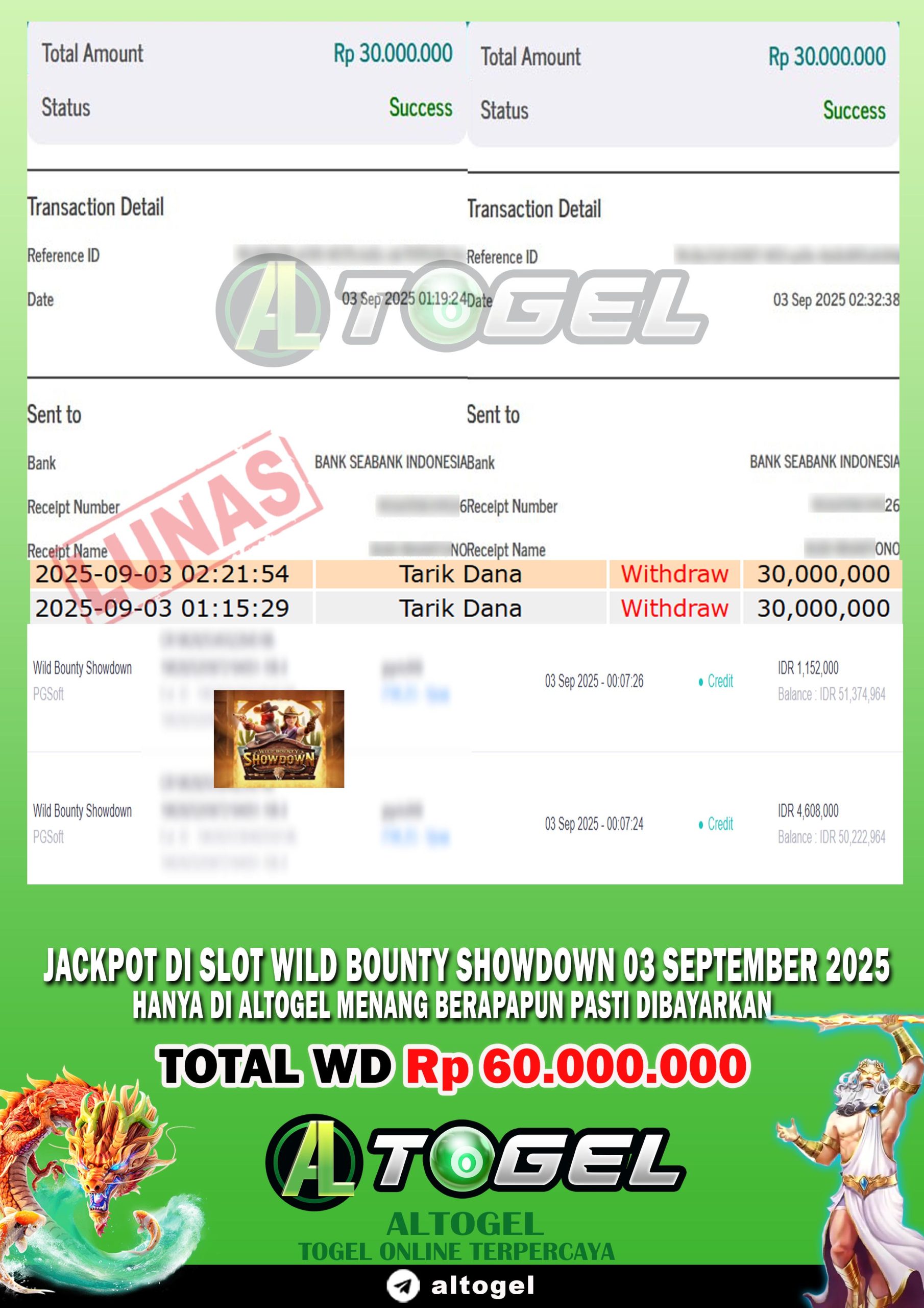 BUKTI JP ALTOGEL 03 SEPTEMBER 2025