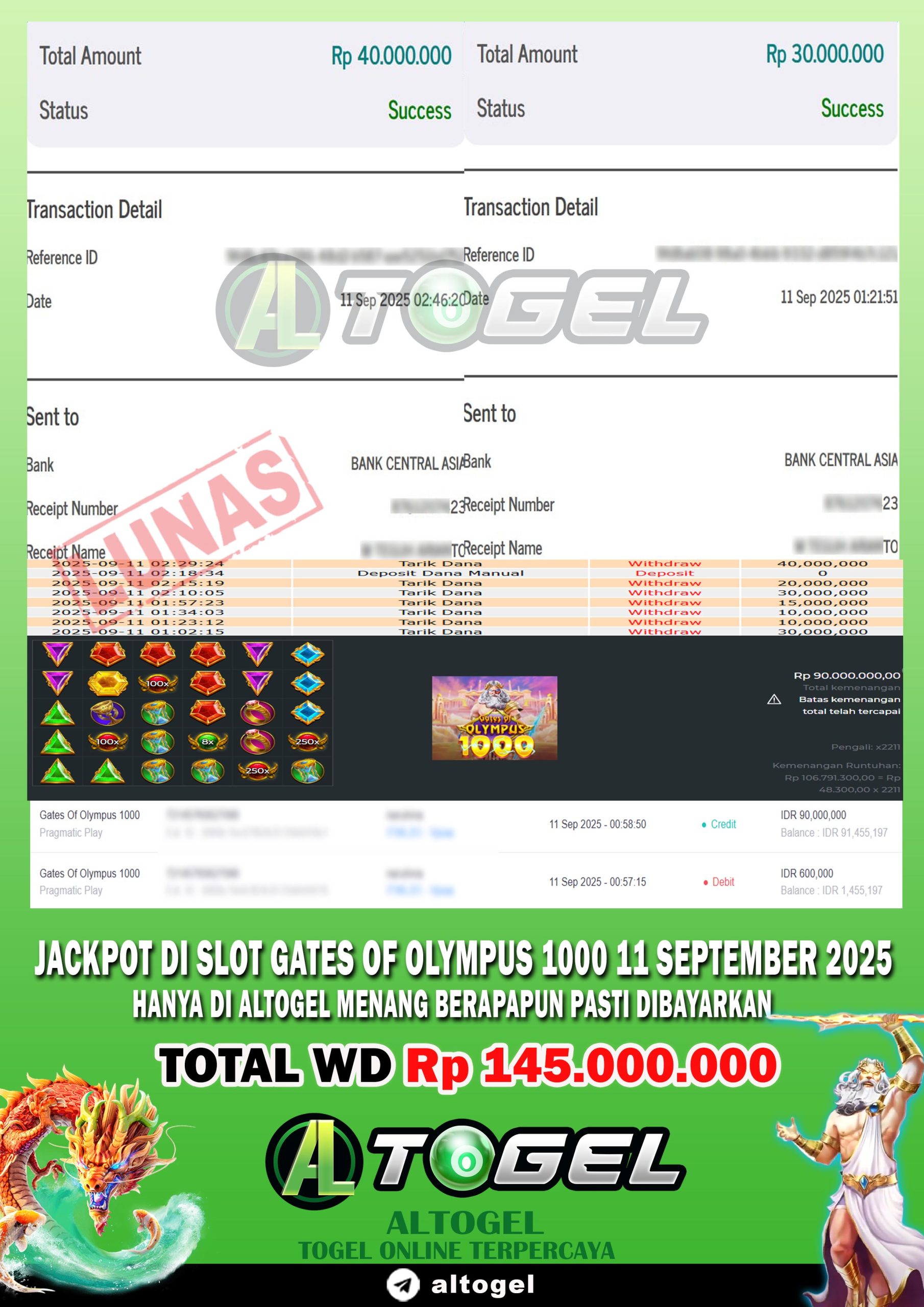 BUKTI JP ALTOGEL 11 SEPTEMBER 2025