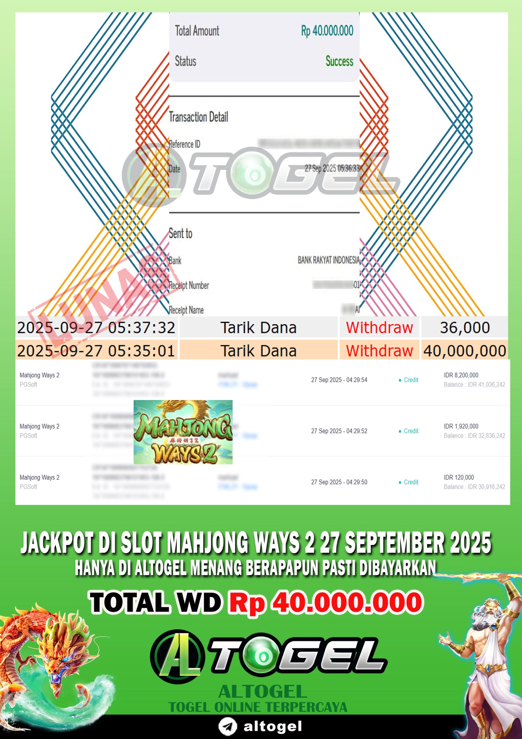 BUKTI JP ALTOGEL 27 SEPTEMBER 2025