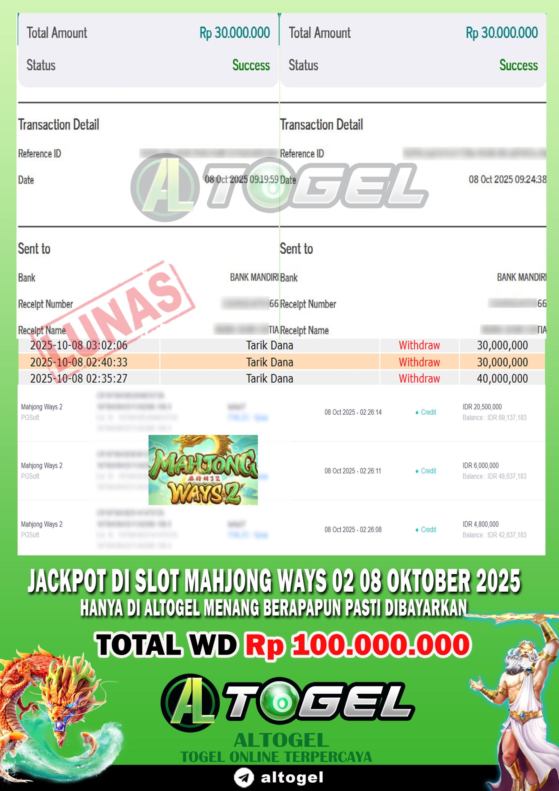 BUKTI JP ALTOGEL 08 OKTOBER 2025
