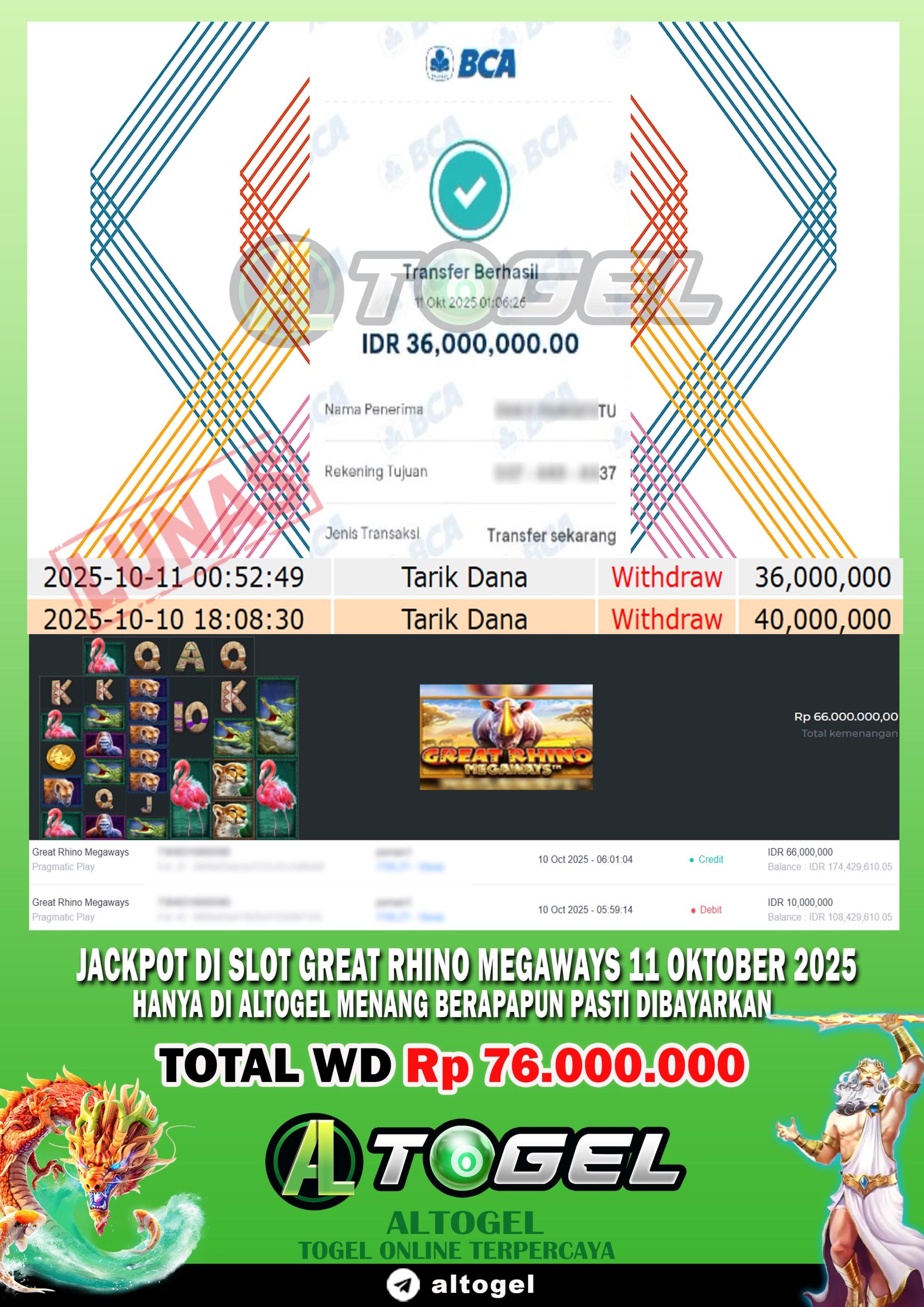 BUKTI JP ALTOGEL 11 OKTOBER 2025