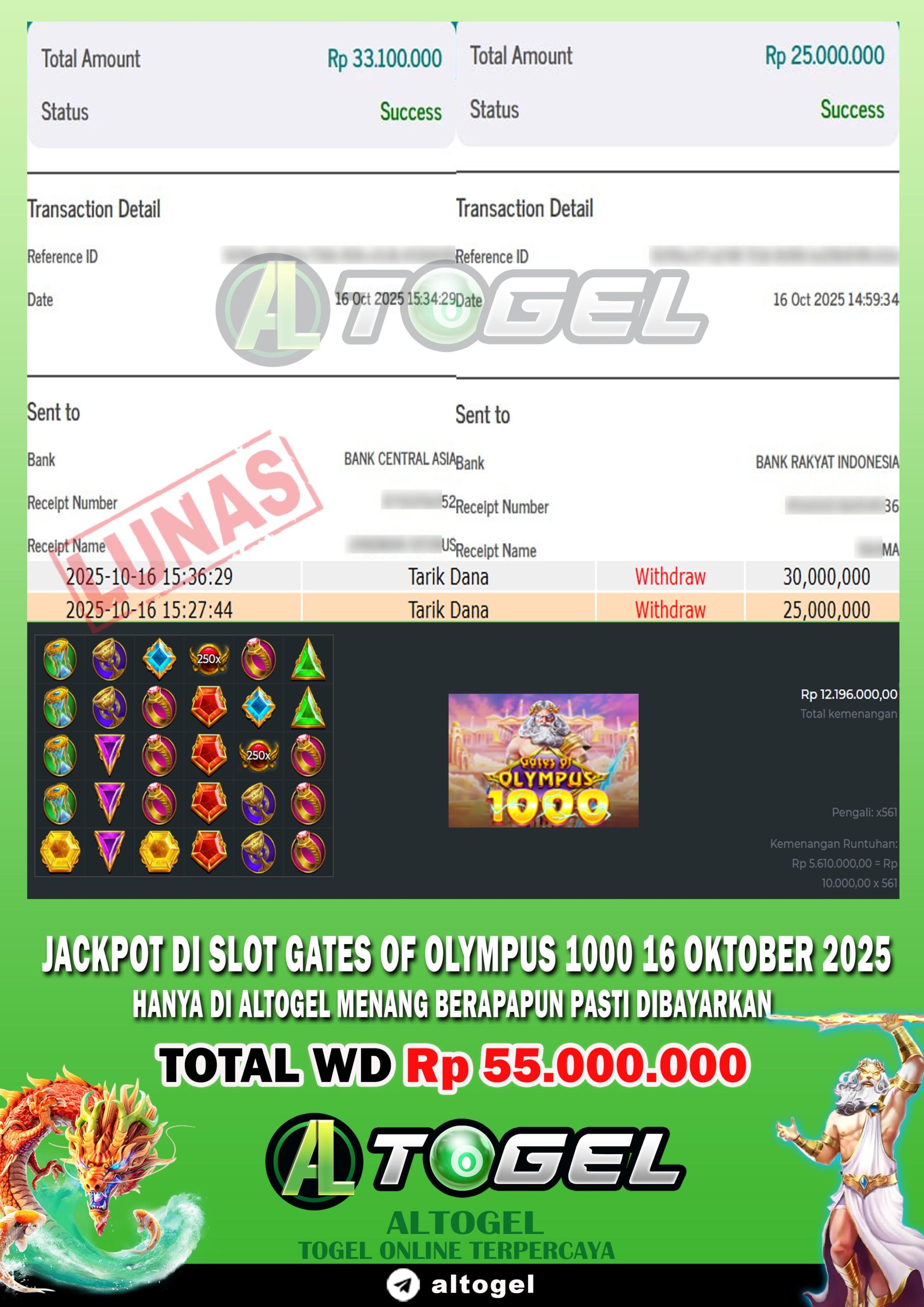 BUKTI JP ALTOGEL 16 OKTOBER 2025