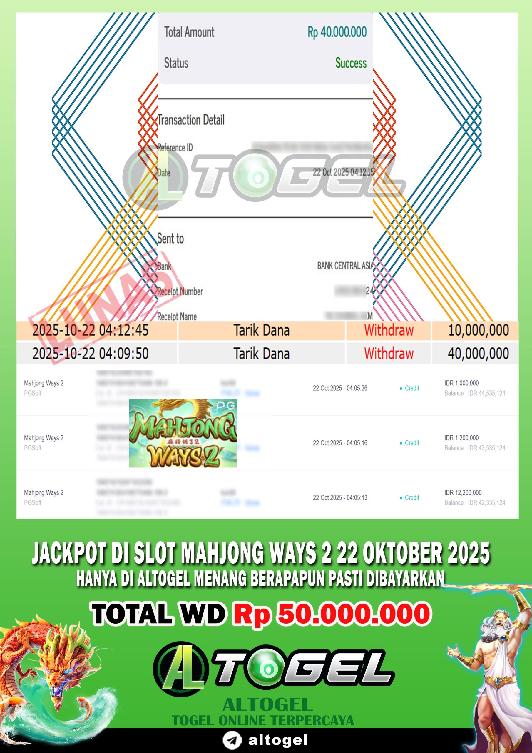 BUKTI JP ALTOGEL 22 OKTOBER 2025