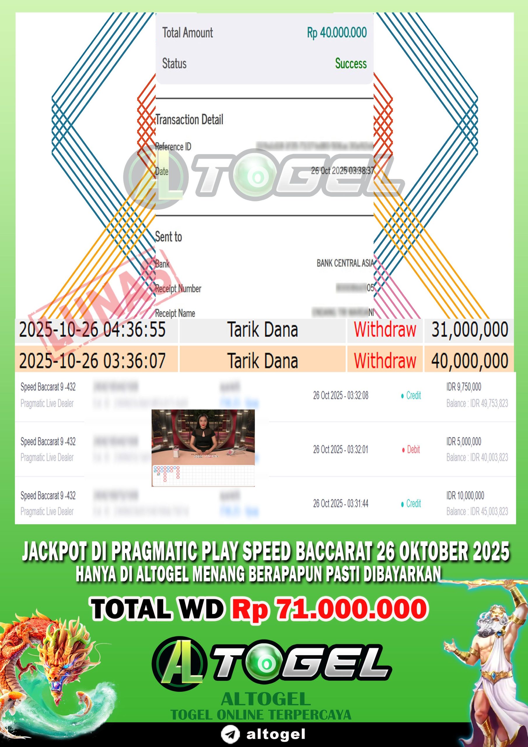 BUKTI JP ALTOGEL 26 OKTOBER 2025
